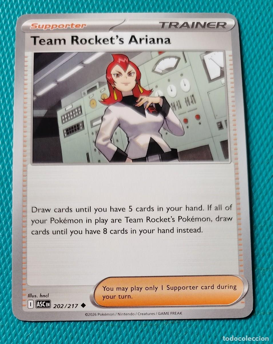 Trading cards: CARTA POKEMON EN INGLES - TEAM ROCKETS ARIANA 202 / 217 - ENTRENADOR - ORIGINAL - NUEVA MD MINT