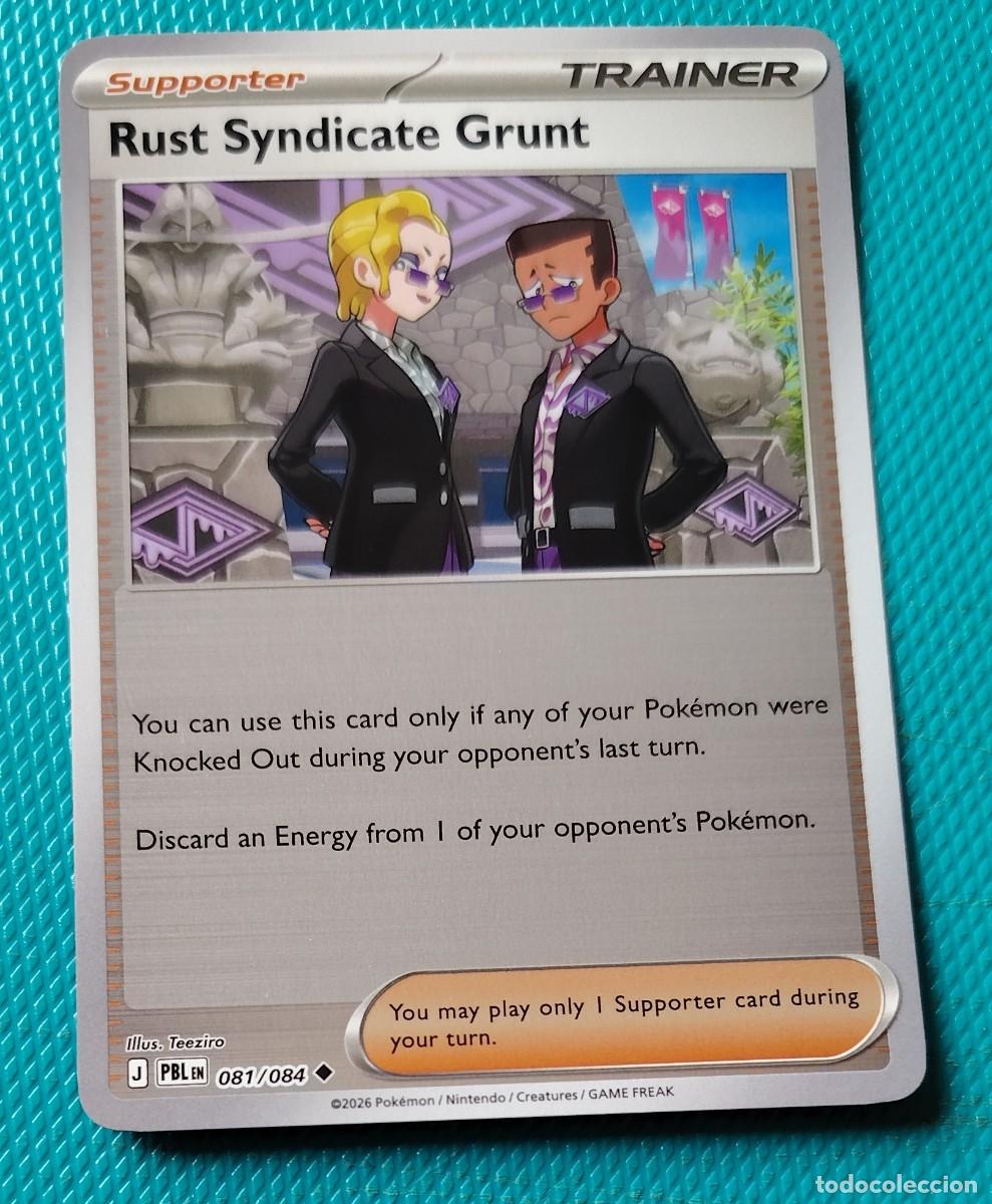 Trading cards: CARTA POKEMON EN INGLES - RUST SYNDICATE GRUNT 081 / 084 - ENTRENADOR - ORIGINAL - NUEVA MD MINT