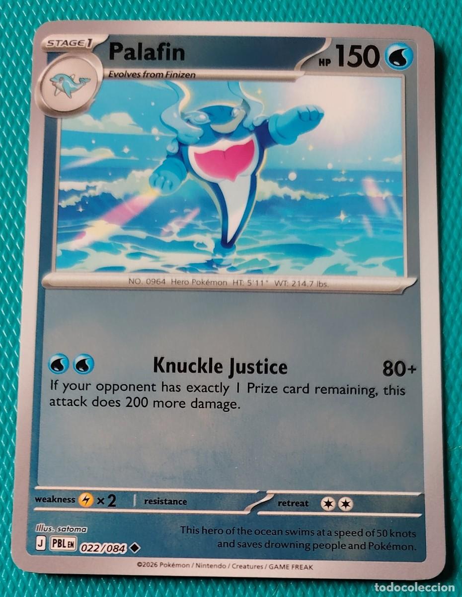 Cartas Colecion&aacute;veis: CARTA POKEMON EN INGLES - PALAFIN 022 / 084 - FASE 1 - HOLO - ORIGINAL - NUEVA MD MINT