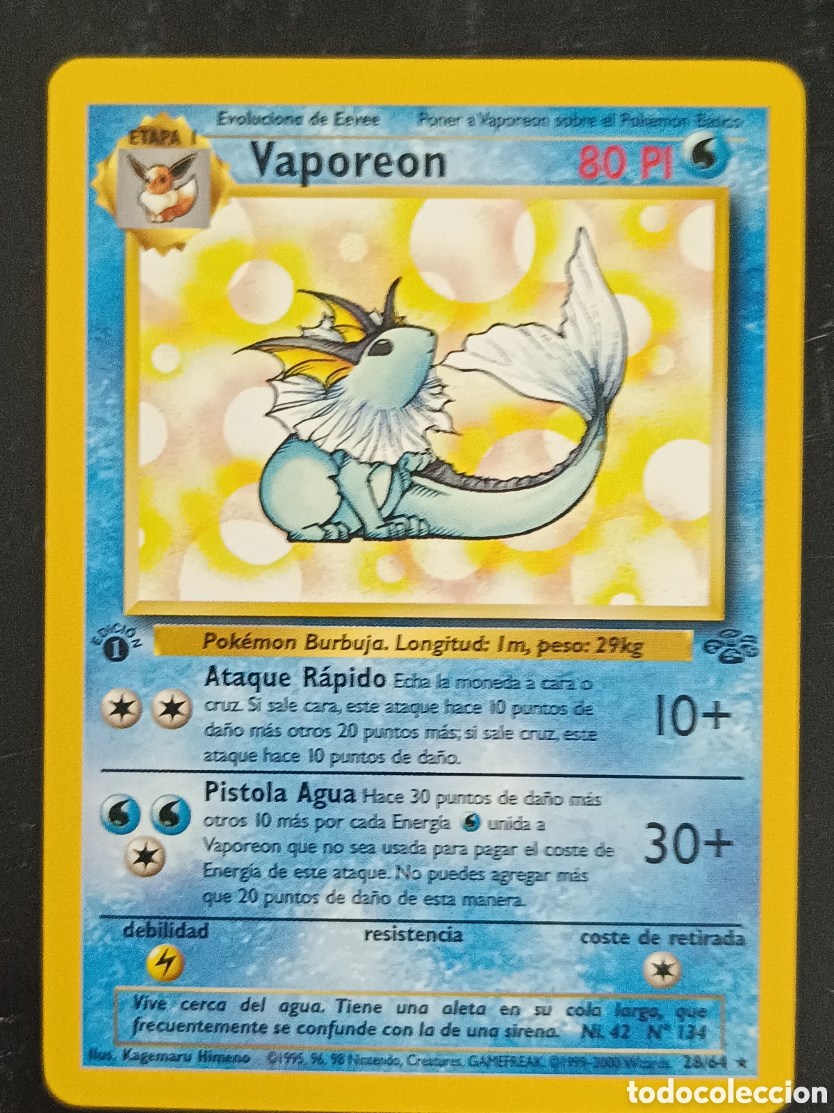 Trading cards: Pokemon Vaporeon 28/64 Jungla (Jungle) Primera Edici&oacute;n En Castellano