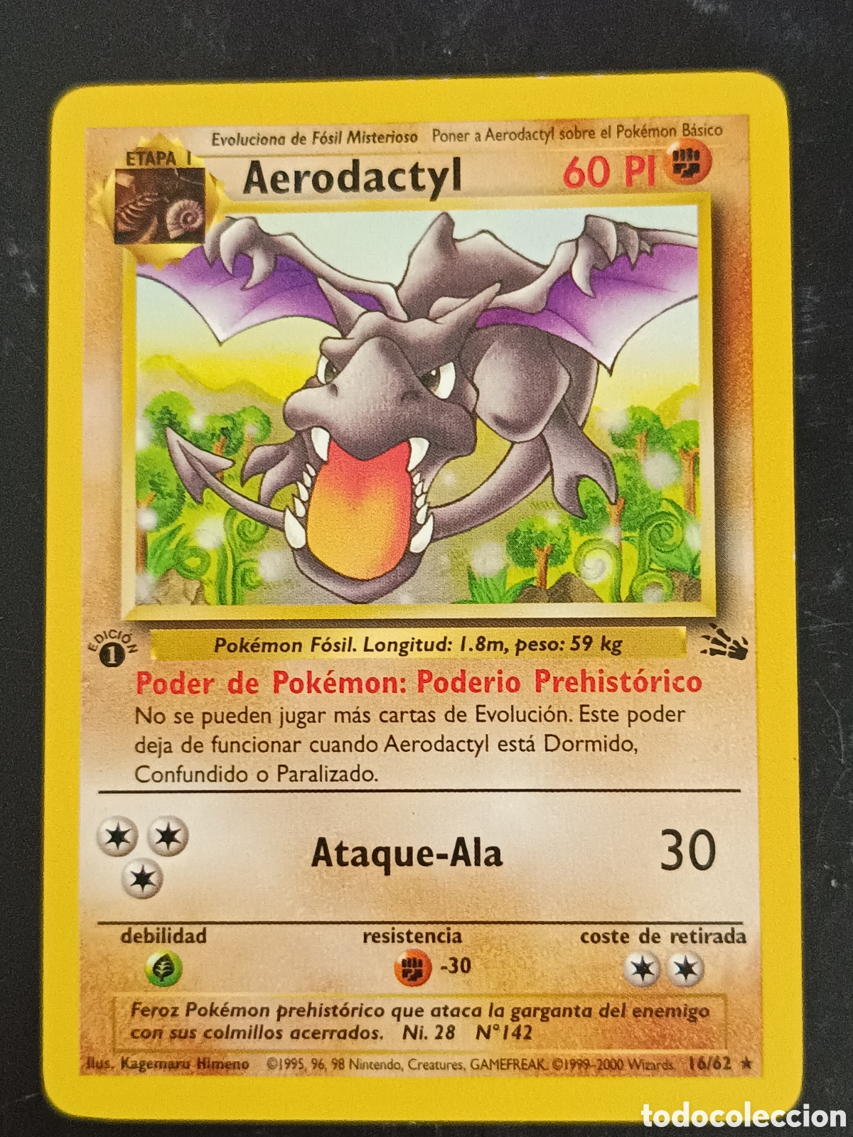 Trading cards: Pokemon Aerodactyl 16/62 Fossil Primera Edici&oacute;n En Castellano