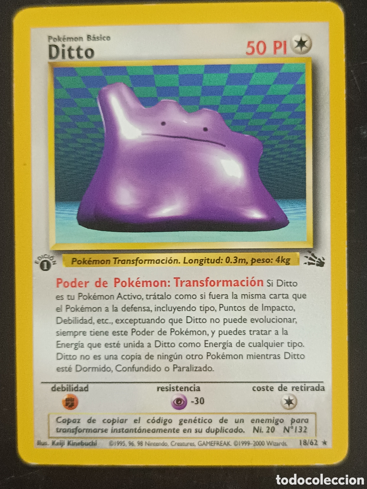 Trading cards: Pokemon Ditto 18/62 Fossil Primera Edici&oacute;n En Castellano