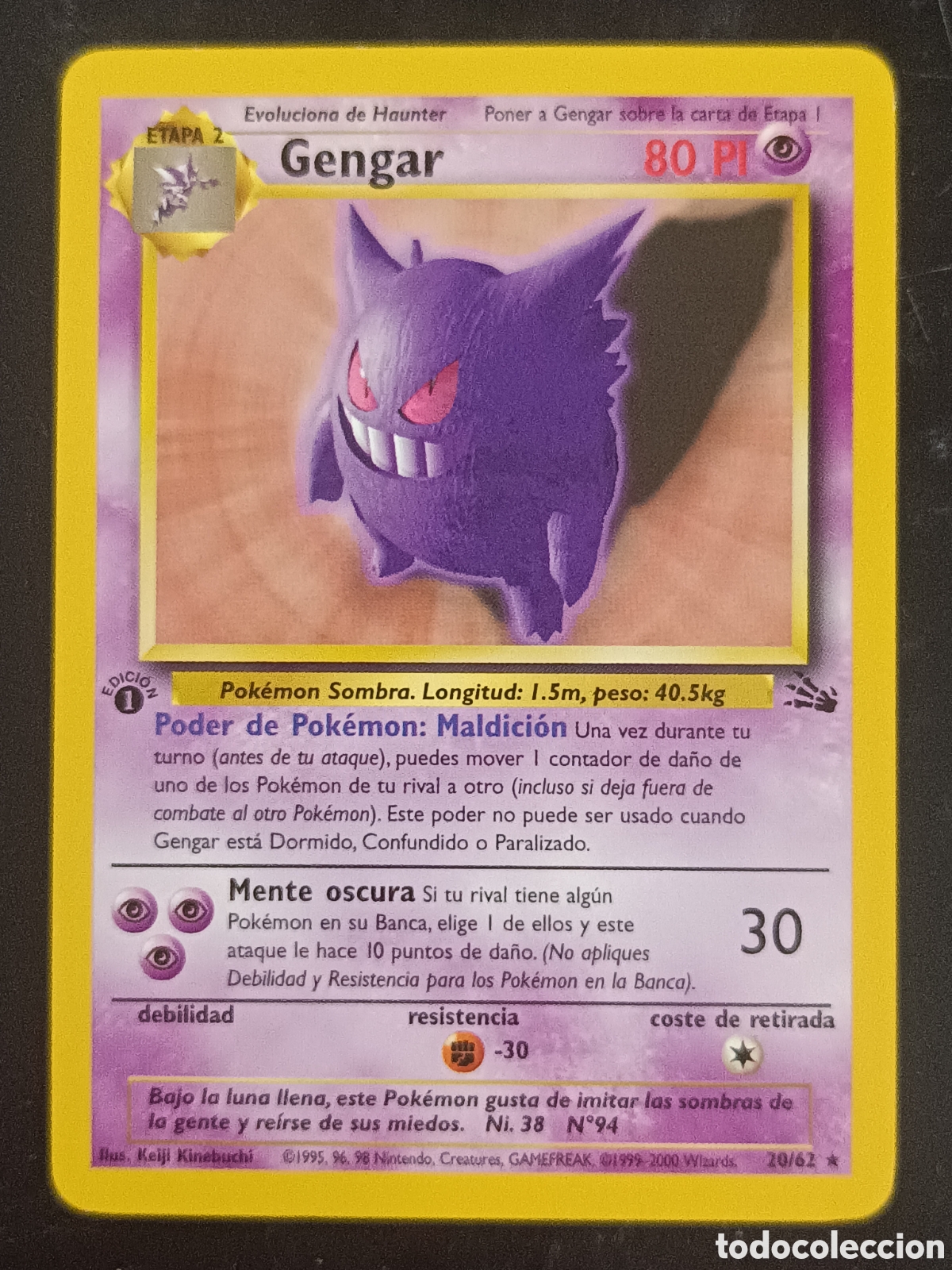 Trading cards: Pokemon Gengar 20/62 Fossil Primera Edici&oacute;n En Castellano