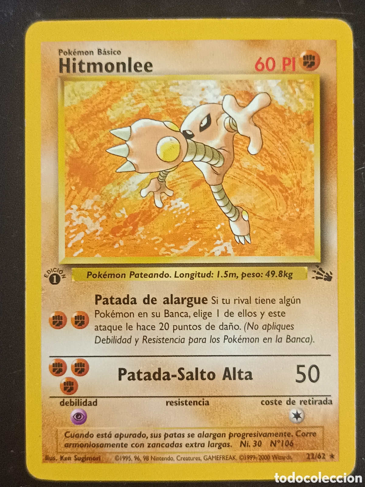 Trading cards: Pokemon Hitmonlee 22/62 Fossil Primera Edici&oacute;n En Castellano