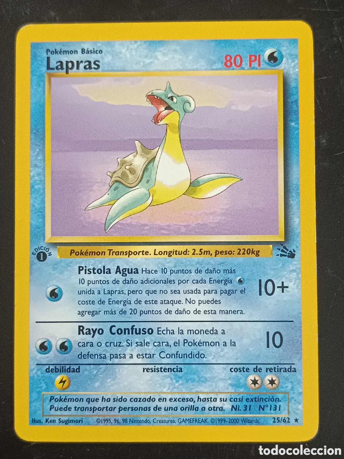 Trading cards: Pokemon Lapras 25/62 Fossil Primera Edici&oacute;n En Castellano