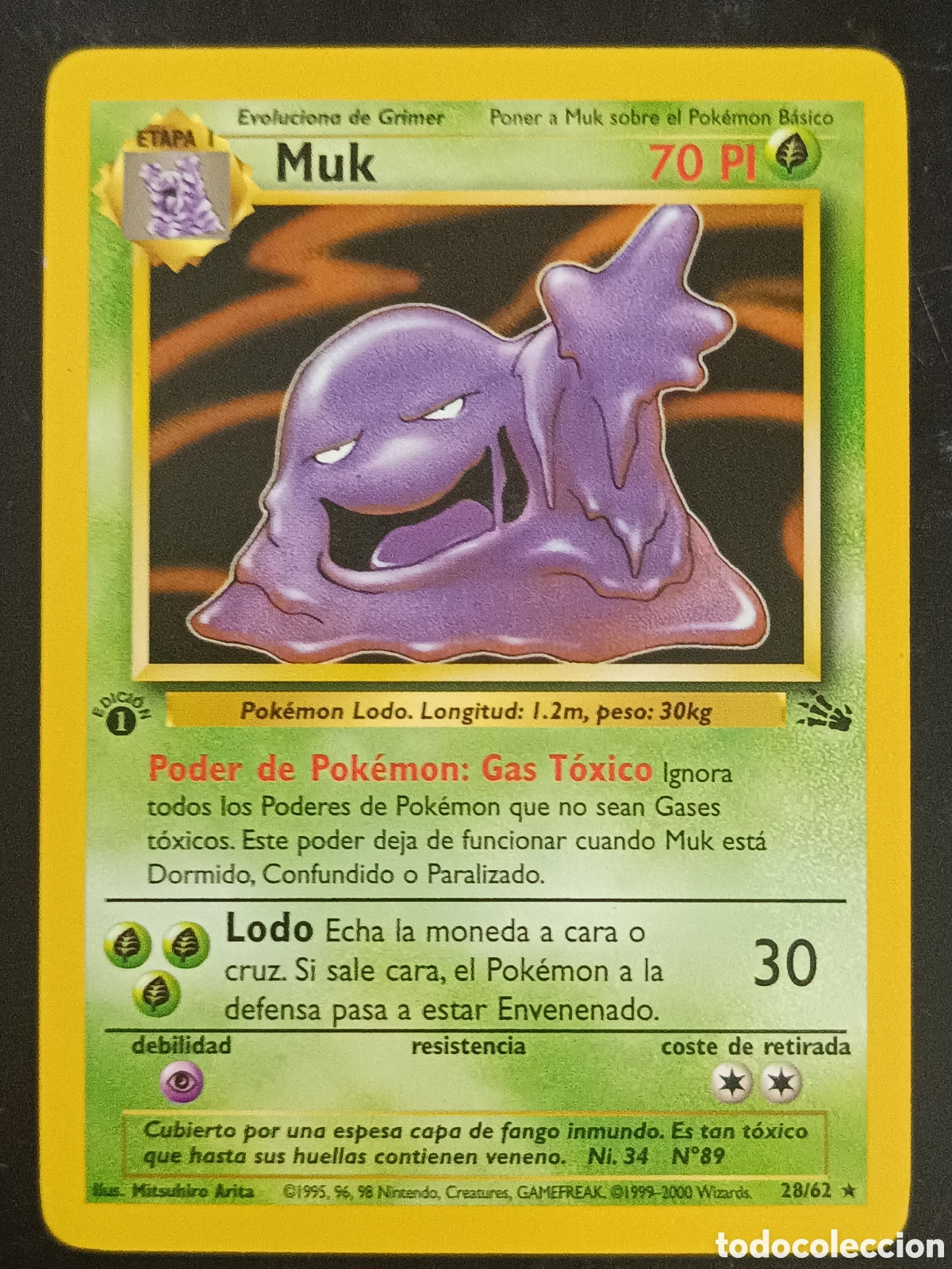 Trading cards: Pokemon Muk 28/62 Fossil Primera Edici&oacute;n En Castellano