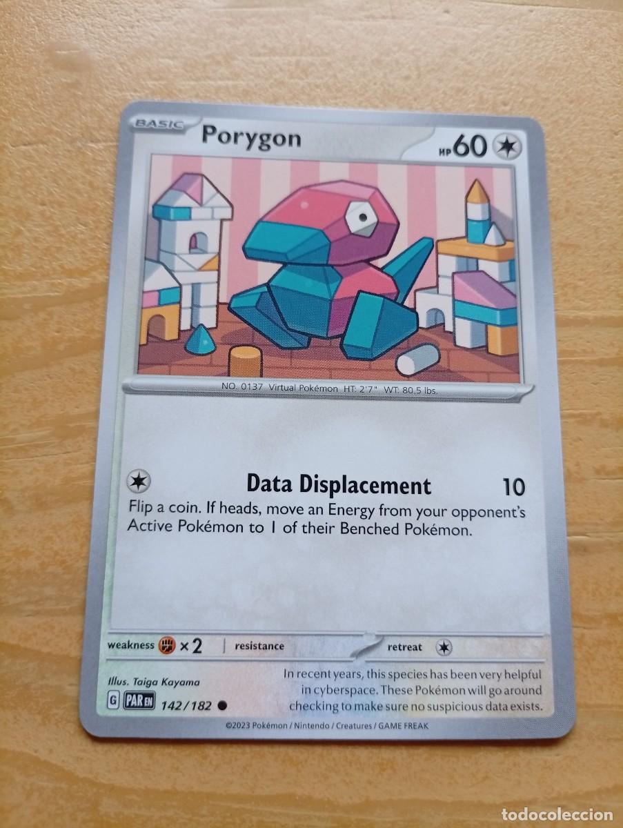 Trading cards: Carta Pok&eacute;mon de Porygon, n&uacute;mero 142/182, del a&ntilde;o 2023. La carta est&aacute; en ingl&eacute;s. - Tipo: B&aacute;sico - H