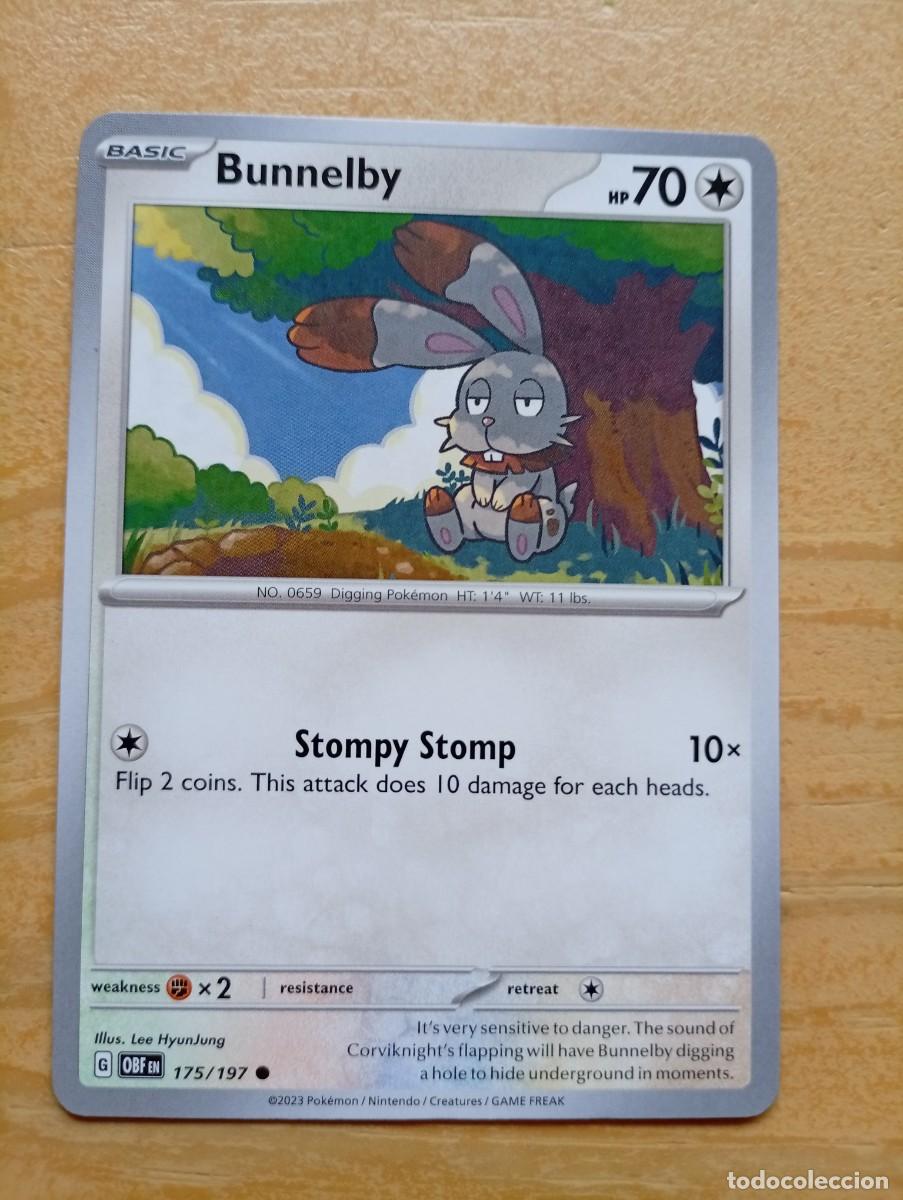 Trading cards: Carta Pok&eacute;mon de Bunnelby, edici&oacute;n en ingl&eacute;s. - N&uacute;mero de carta: 175/197. - A&ntilde;o de publicaci&oacute;n: 202