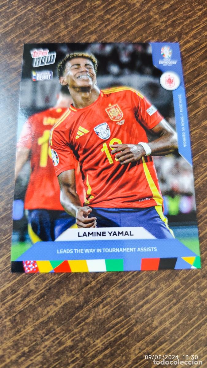 Trading cards: Topps Now Euro 2024 #038 Lamine Yamal - Leads the tournament assists. EURO 2024. Espa&ntilde;a - Spain