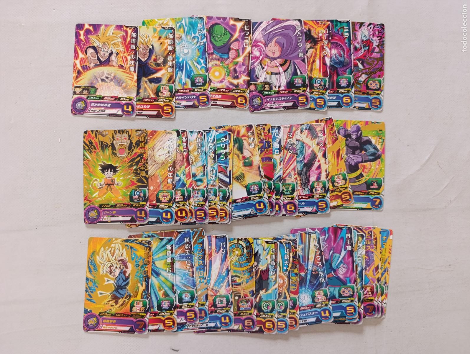 Trading cards: LOTE 45 CARTAS SUPER DRAGON BALL HEROES - UNIVERSE MISSION SERIE UM6 - BANDAI JAPON CARDS (E7Bw)