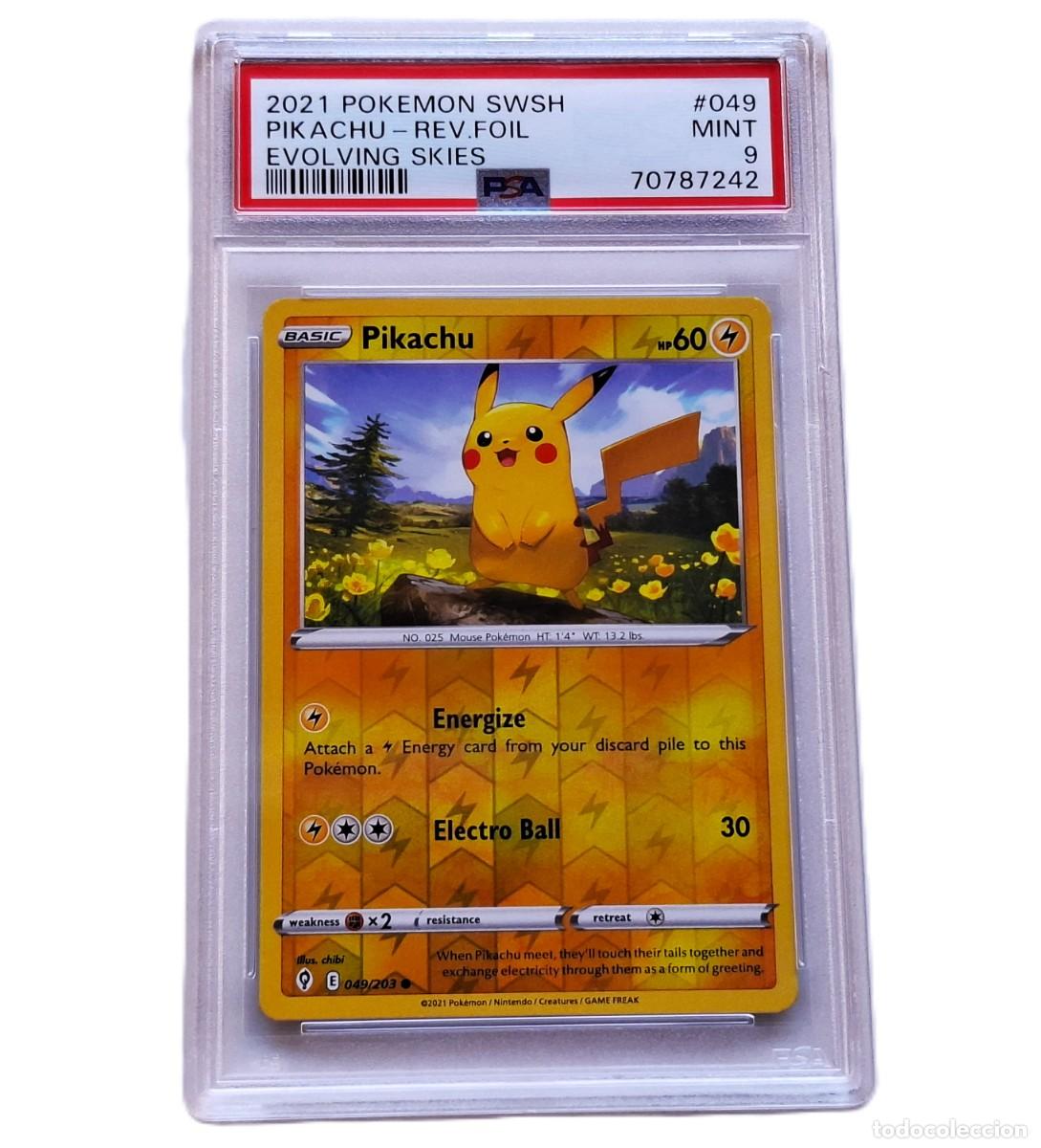 Cartes &agrave; &Eacute;changer: POK&Eacute;MON TAJETA PIKACHU 049/203 - HOLO FOIL - CARTA PROMOCIONAL - PSA 9