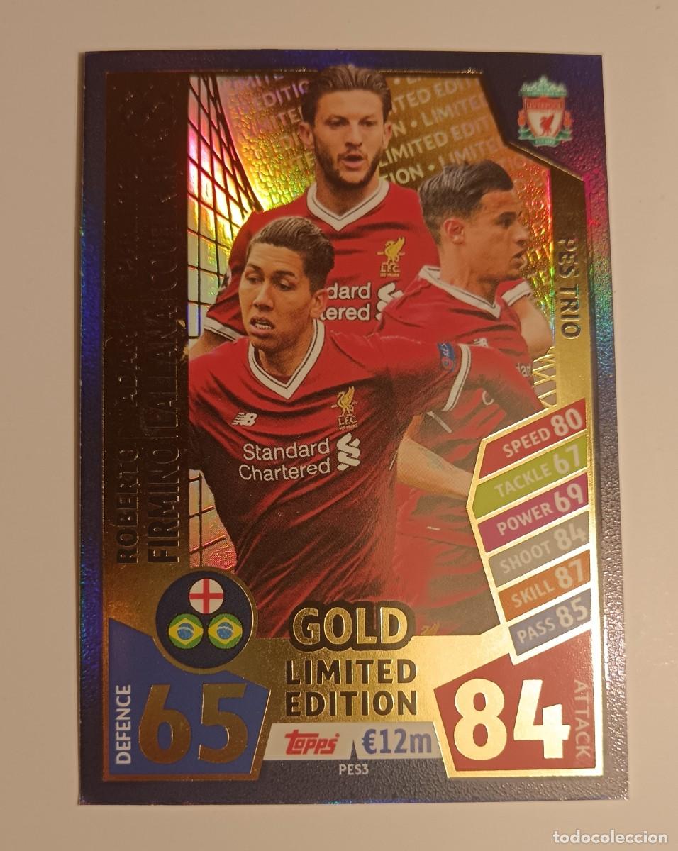 Trading cards: Topps Match Attax-Liverpool-Firmino-Lallana-Coutinho.