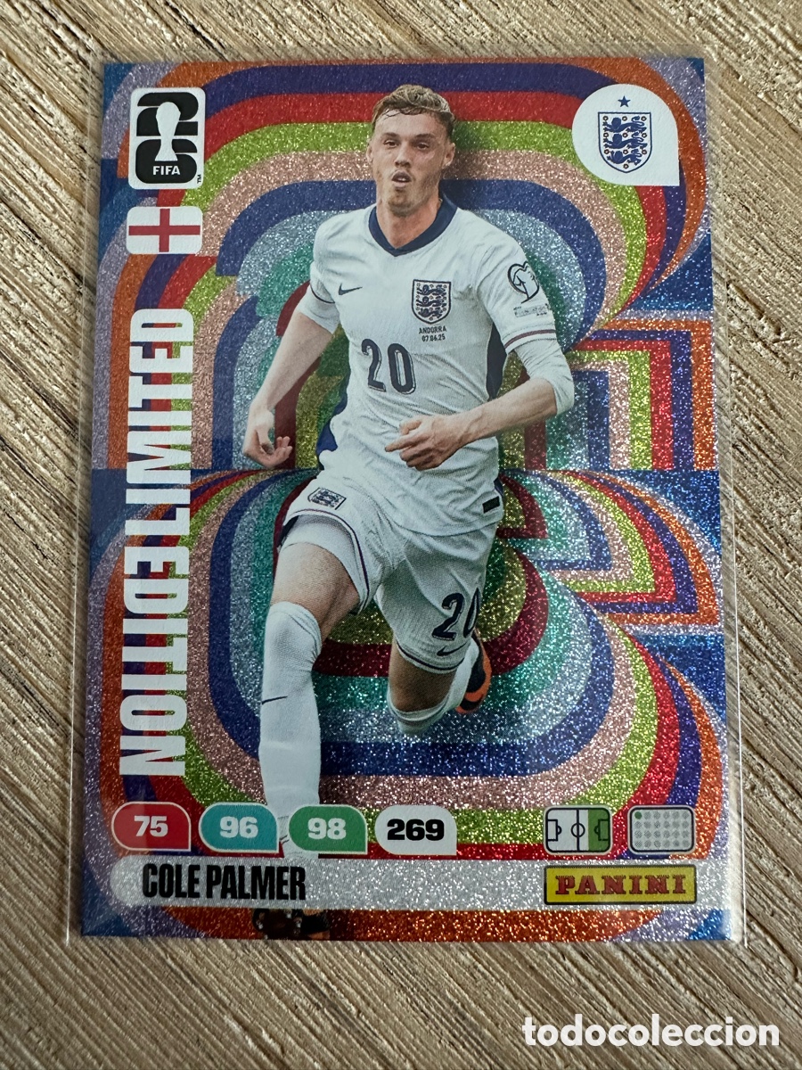 Trading cards: COLE PALMER INGLATERRA LIMITED EDITION ADRENALYN XL PANINI MUNDIAL WORLD CUP 2026 USA CAN MEX