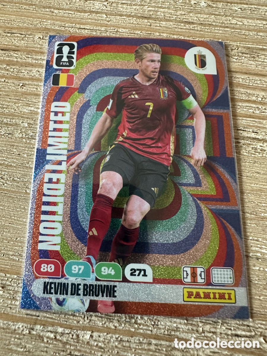 Trading cards: KEVIN DE BRUYNE BELGICA LIMITED EDITION ADRENALYN XL WORLD CUP 2026 USA CAN MEX MUNDIAL 26 PANINI