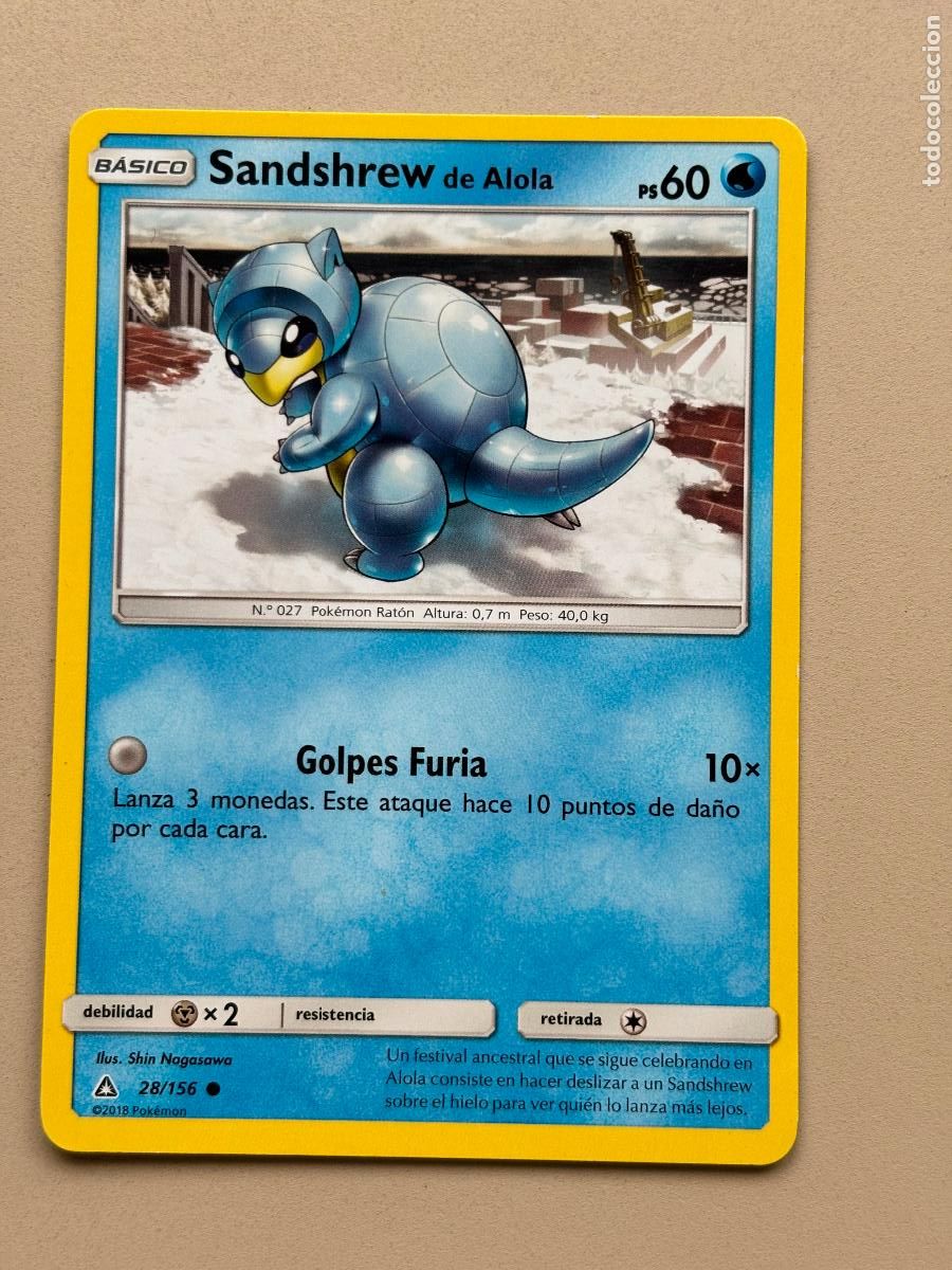 Trading cards: POKEMON TCG - SANDSHREW de ALOLA ( ULTRA PRISMA # 28 )