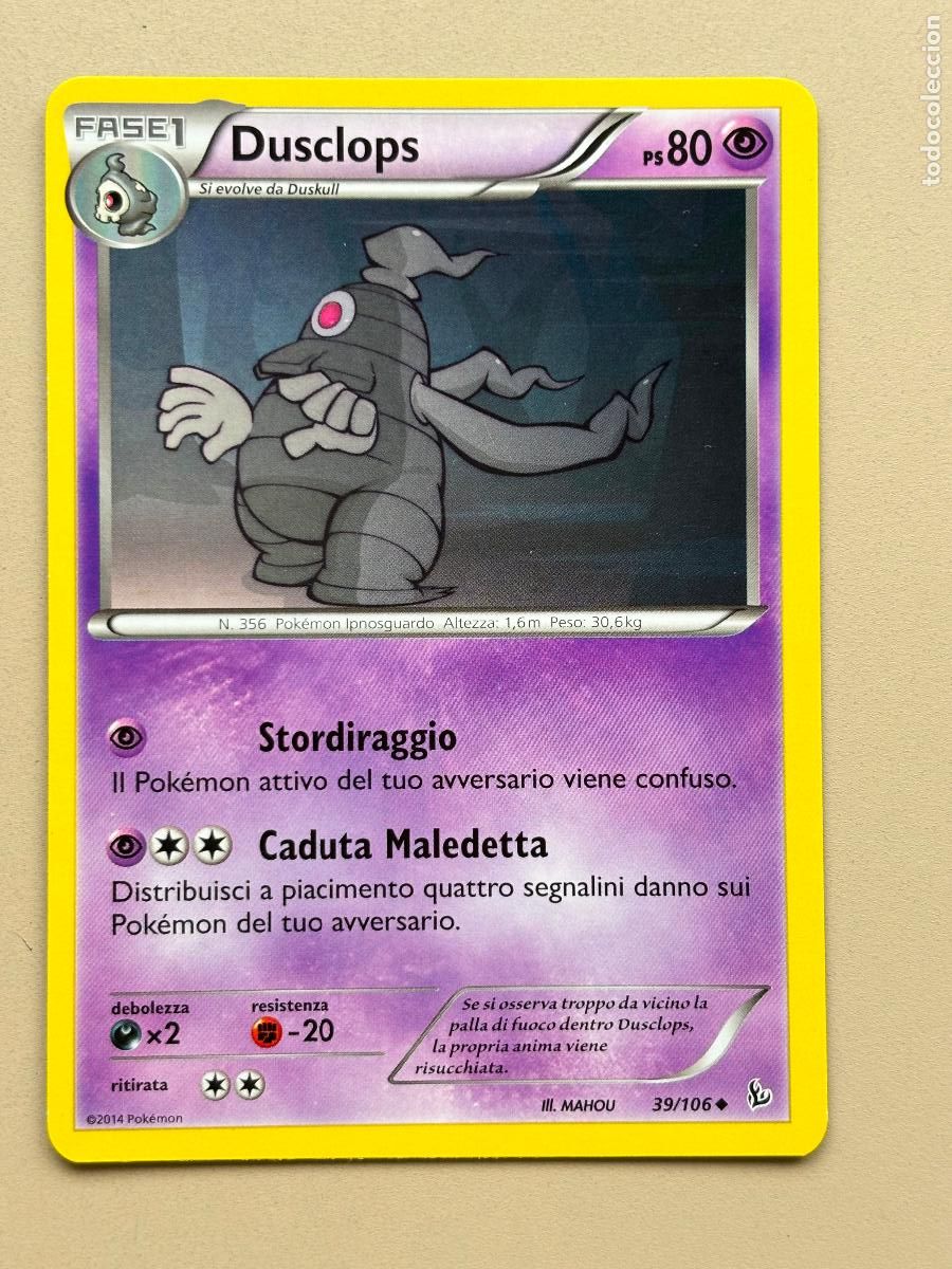 Trading cards: POKEMON TCG - DUSCLOPS ( FUOCO INFERNALE # 39 )