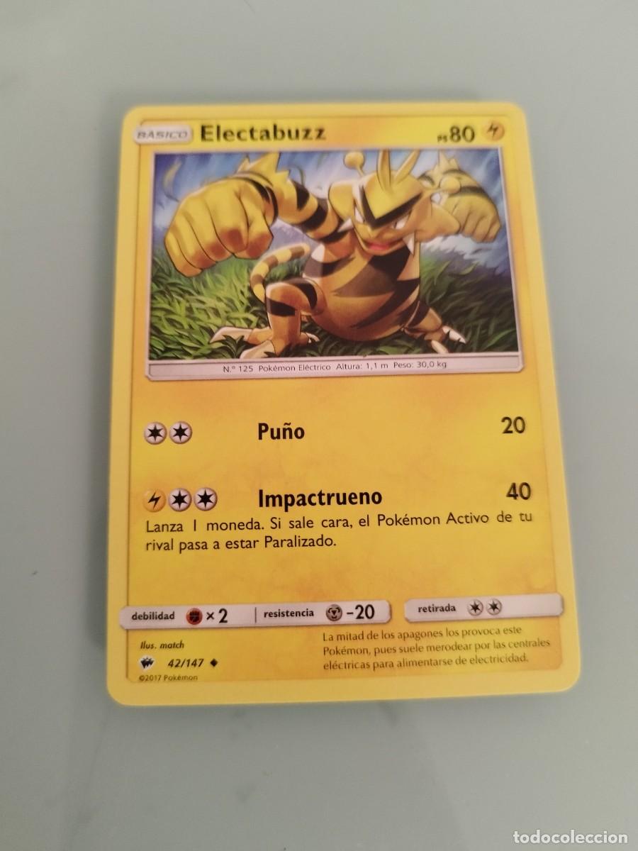 Trading cards: Pokemon Trading Card/Carta. TCG de Electabuzz (n&uacute;mero 42/147) de la expansi&oacute;n Sol y Luna: Sombras