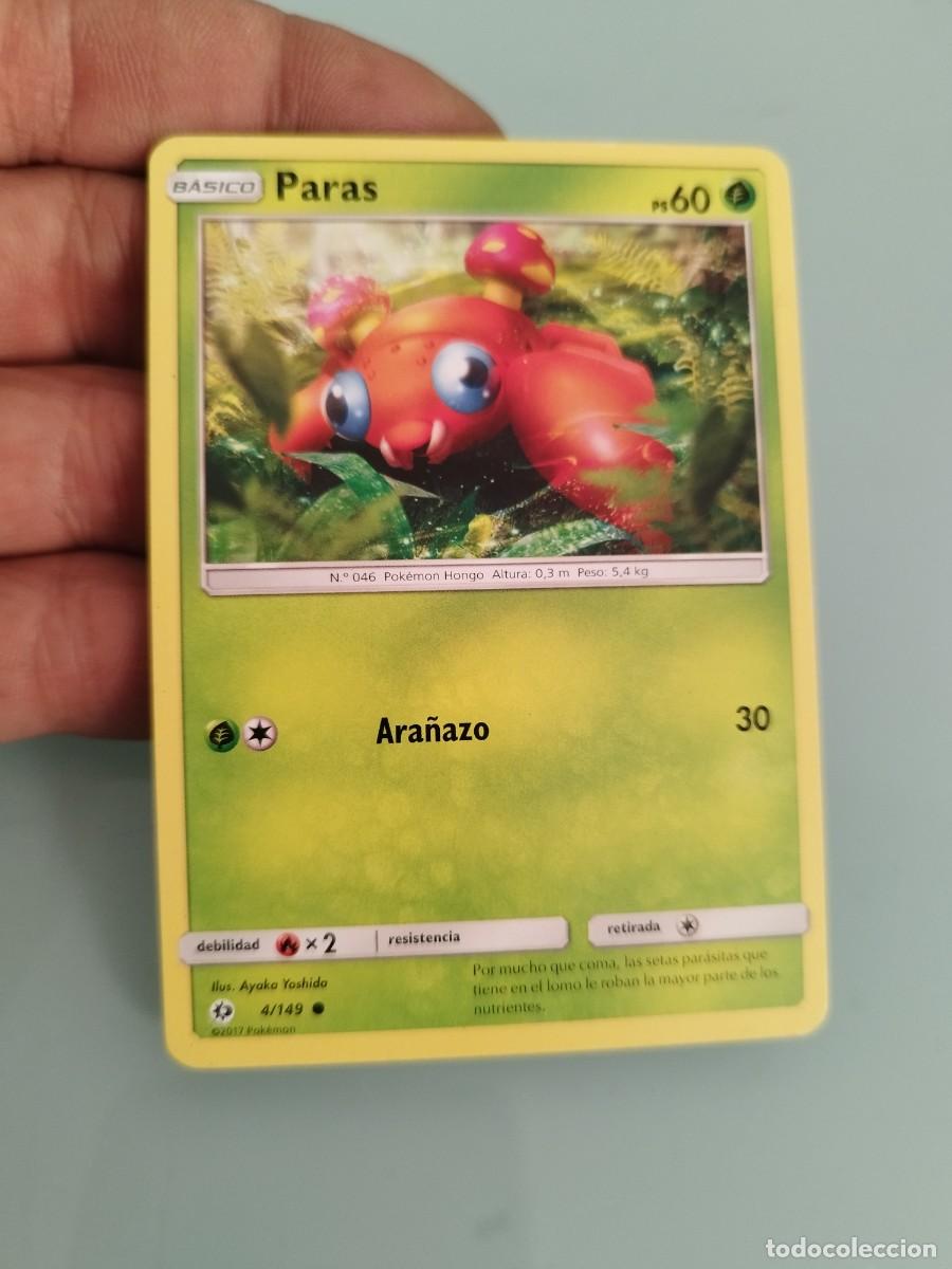 Trading cards: Pokemon Trading Card/Carta. Planta: Paras (n&uacute;mero 4/149) de la expansi&oacute;n Sol y Luna (Sun & Moon)