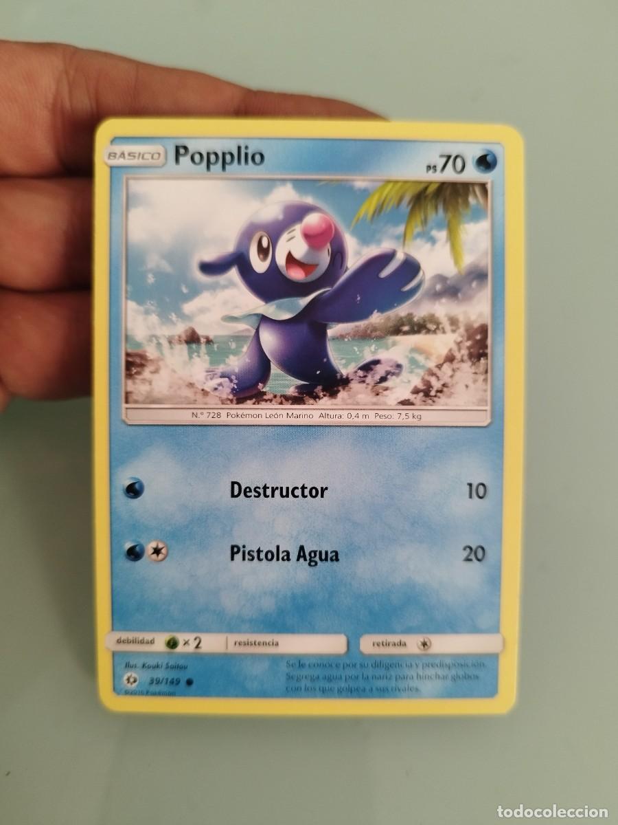 Trading cards: Pokemon Trading Card/Carta. Popplio (n&uacute;mero 39/149) de la colecci&oacute;n Sol y Luna lanzada en 2017.