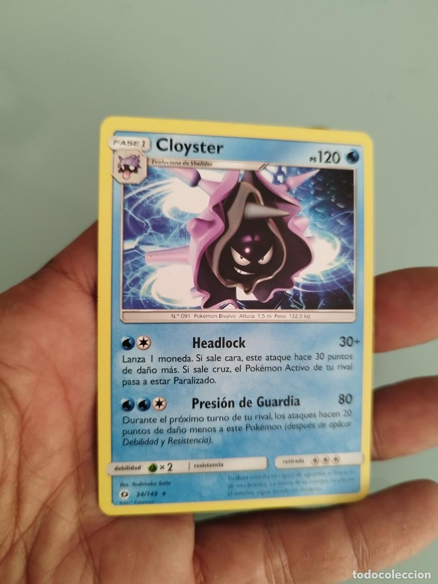 Trading cards: Pokemon Trading Card/Carta. Cloyster (34/149) de la expansi&oacute;n Sol y Luna (Sun & Moon) 2017.
