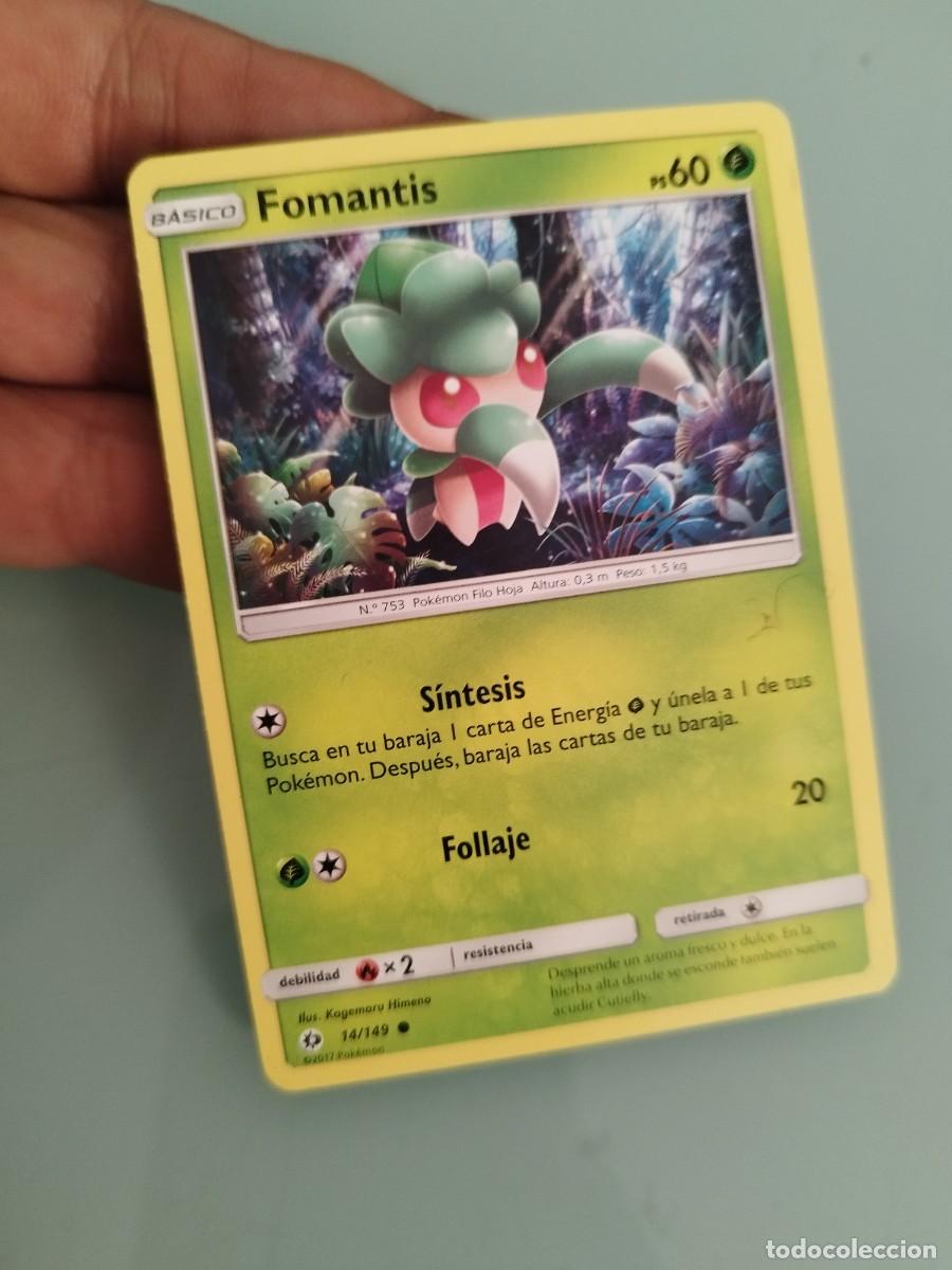Trading cards: Pokemon Trading Card/Carta. Fomantis (14/149) en espa&ntilde;ol, perteneciente a la expansi&oacute;n Sol y Luna.