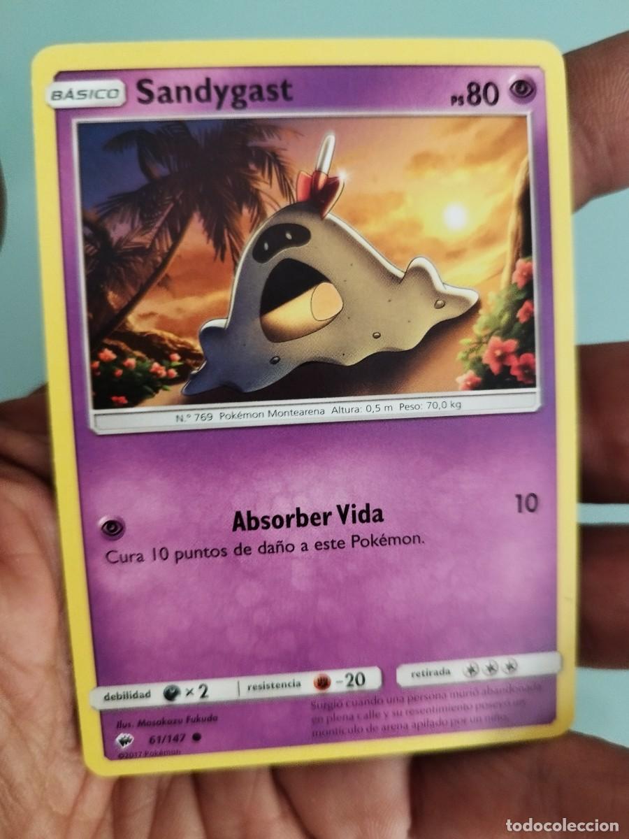 Trading cards: Pokemon Trading Card/Carta. Sandygast (n&uacute;mero 61/147) perteneciente a la expansi&oacute;n Sol y Luna