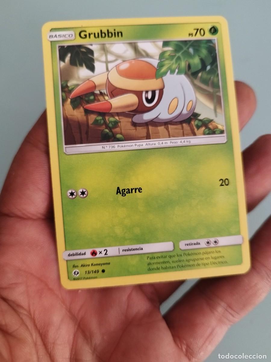 Trading cards: Pokemon Trading Card/Carta. Grubbin de la colecci&oacute;n Sol y Luna (Base Set), con el n&uacute;mero 13/149.