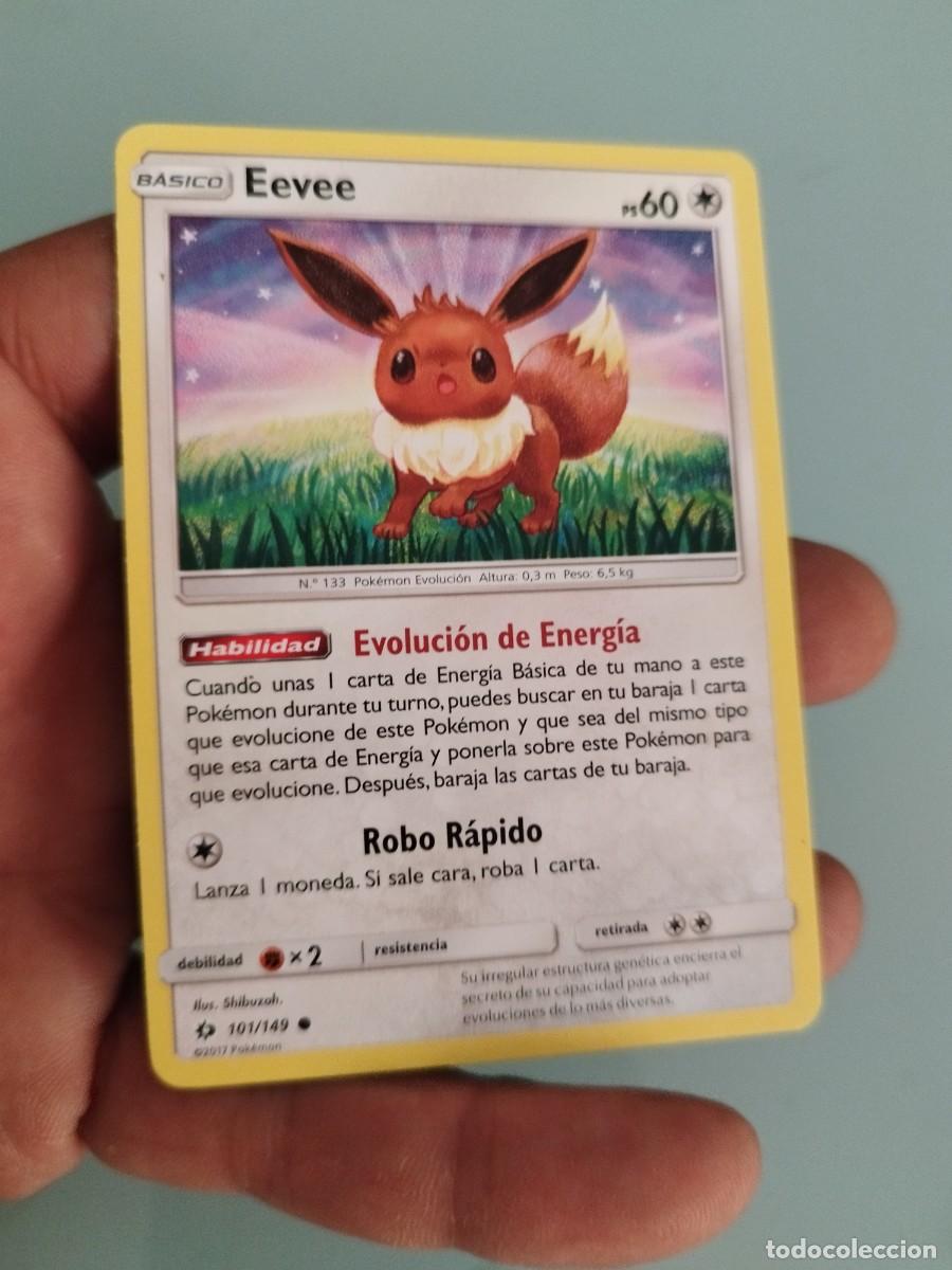 Trading cards: Pokemon Trading Card/Carta. Eevee (B&aacute;sico, 60 PS) del set Sol y Luna de 2017.
