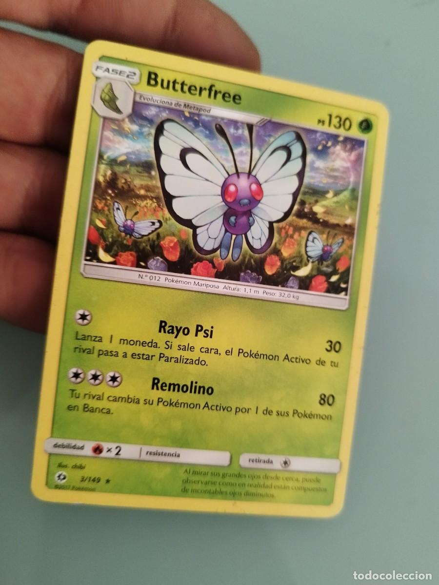 Trading cards: Pokemon Trading Card/Carta. Butterfree del Juego de Cartas Coleccionables Pok&eacute;mon (JCC), sol y luna.