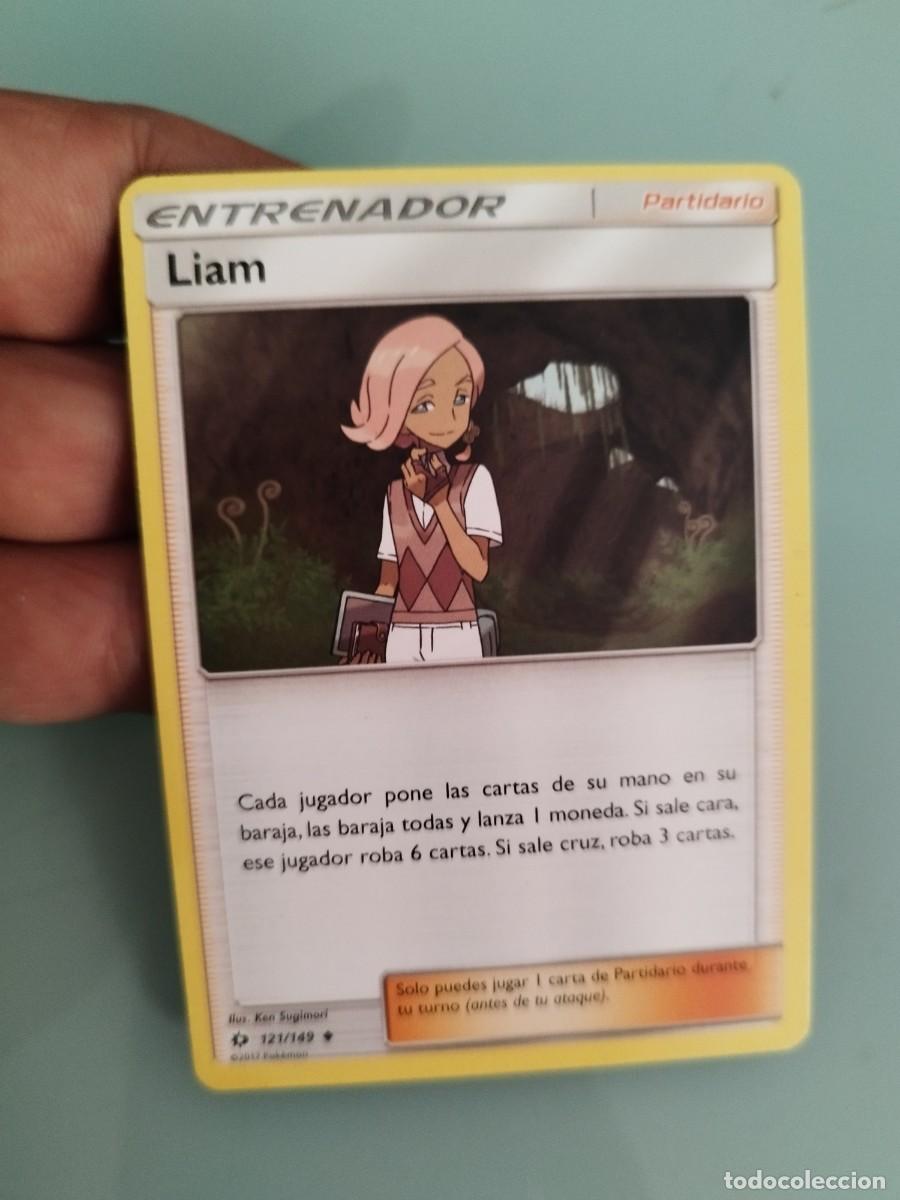 Trading cards: Pokemon Trading Card/Carta. Entrenador-Partidario Liam (n&uacute;mero 121/149) de la expansi&oacute;n Sol y Luna.