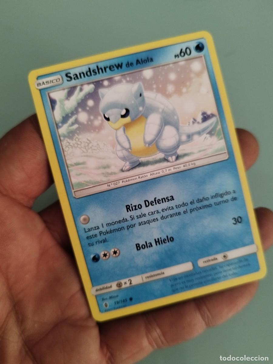 Trading cards: Pokemon Trading Card/Carta. TCG de Sandshrew de Alola (n&uacute;mero 19/145) sol y luna.
