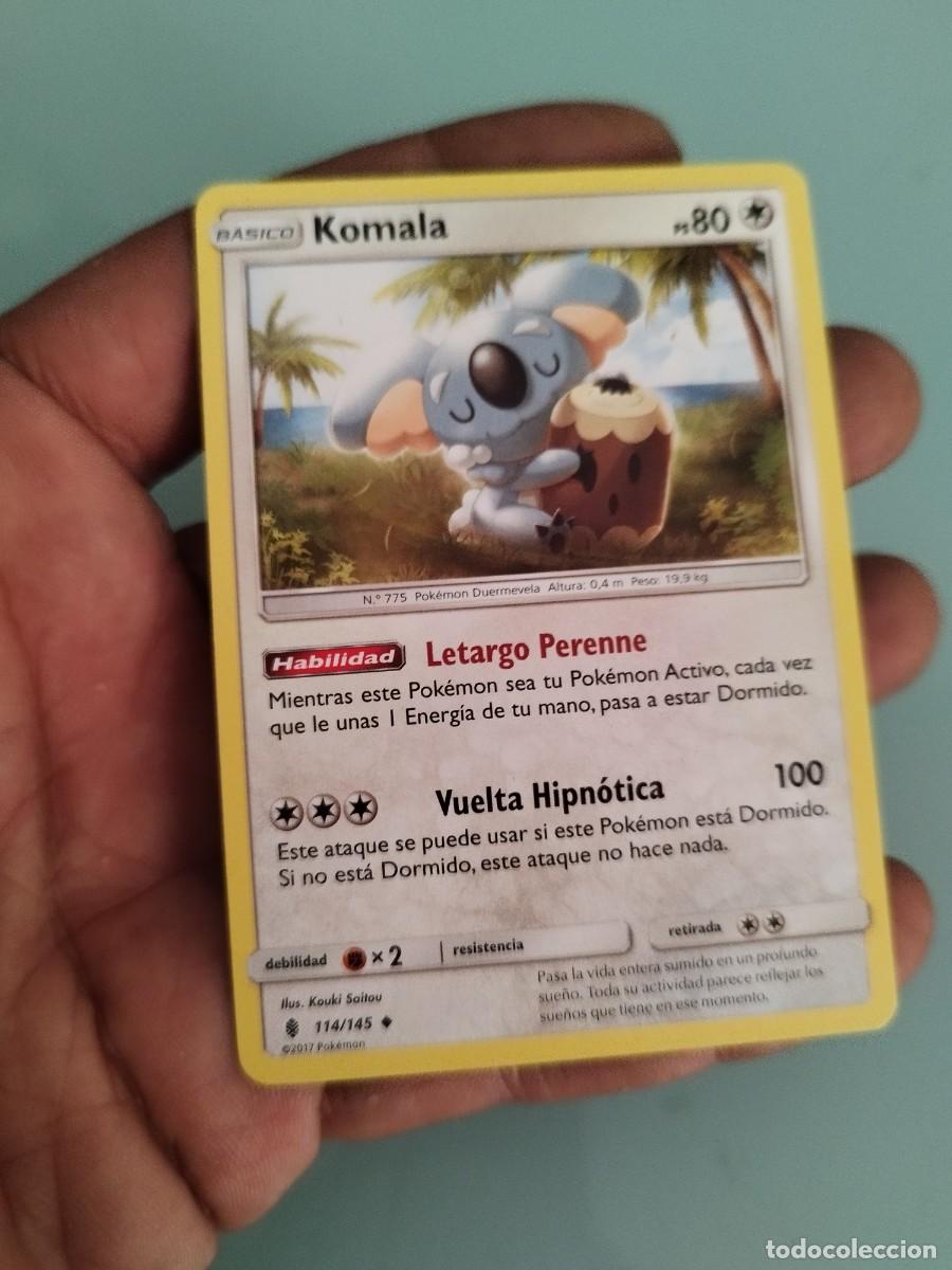 Trading cards: Pokemon Trading Card/Carta. Komala (n&uacute;mero 114/145) de la expansi&oacute;n Sol y Luna: Albor de Guardianes.