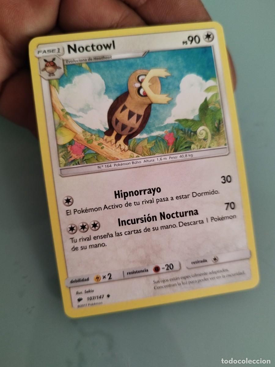 Trading cards: Pokemon Trading Card/Carta. Noctowl de la expansi&oacute;n Sol y Luna: Sombras Ardientes lanzada en 2017.