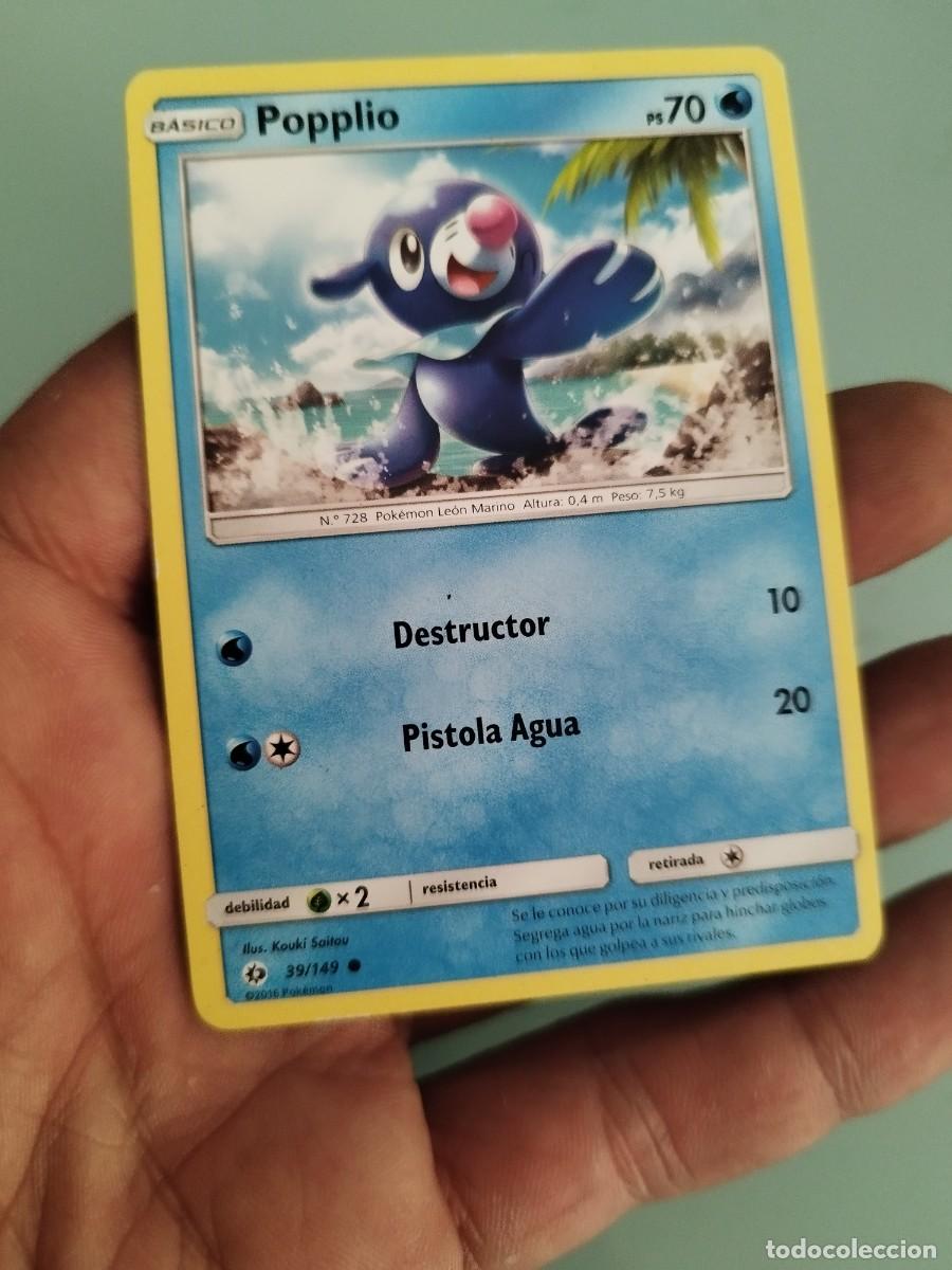 Trading cards: Pokemon Trading Card/Carta. Popplio (n&uacute;mero 39/149) de la expansi&oacute;n Sol y Luna. Tipo agua.