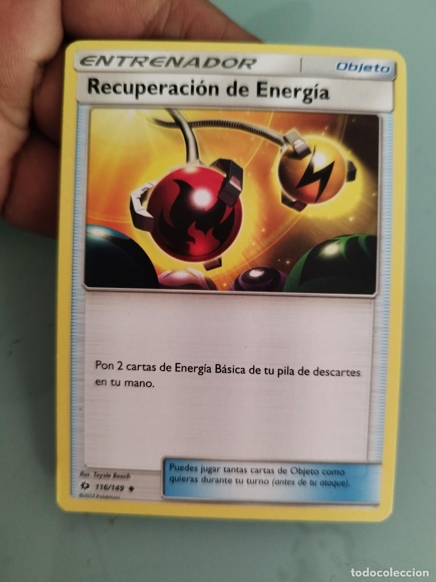 Trading cards: Pokemon Trading Card/Carta. Entrenador-Objeto Recuperaci&oacute;n de Energ&iacute;a (n&uacute;mero 116/149) sol y luna.