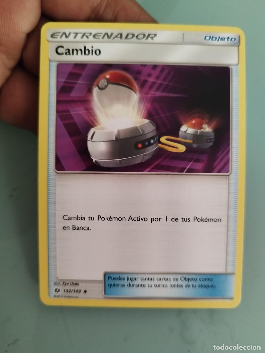 Trading cards: Pokemon Trading Card/Carta. Entrenador-Objeto Cambio (n&uacute;mero 132/149) de la expansi&oacute;n Sol y Luna.