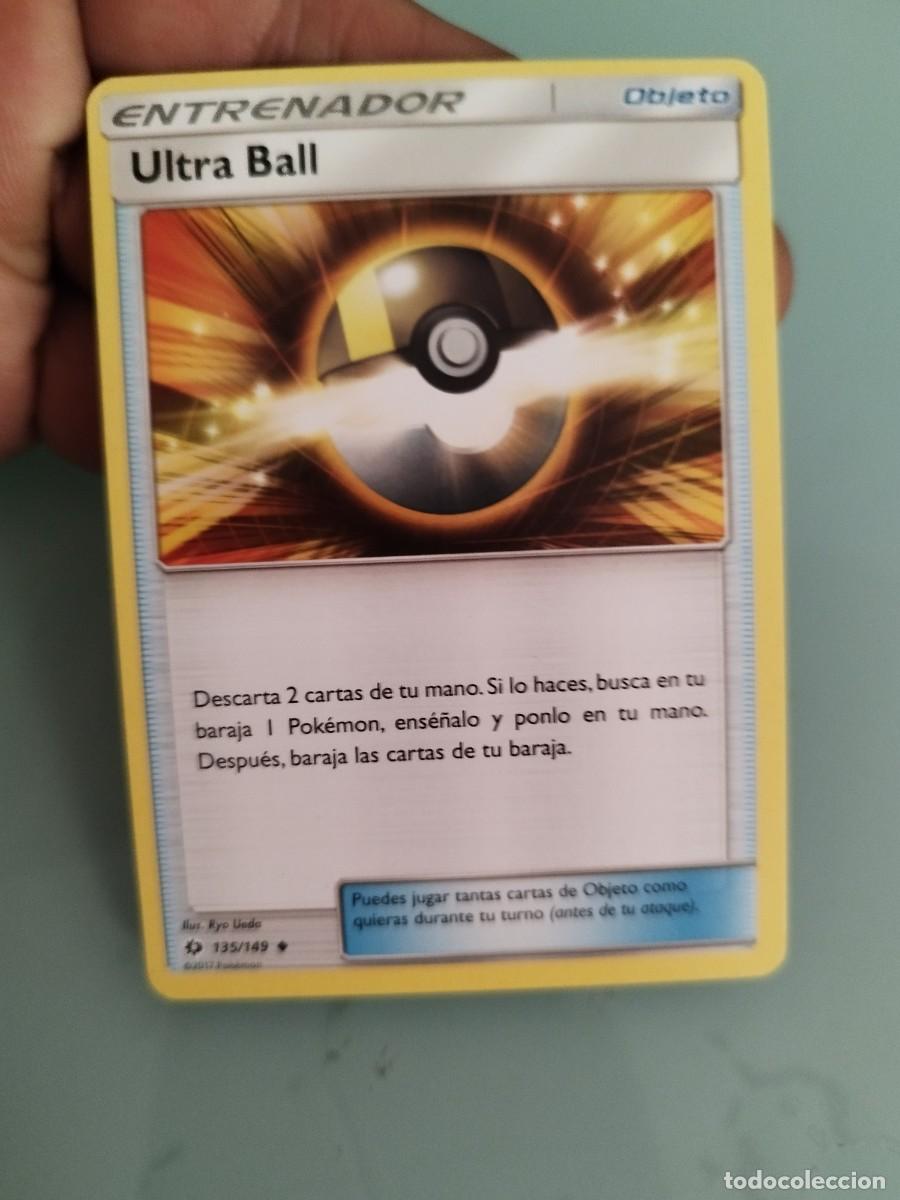 Trading cards: Pokemon Trading Card/Carta. Entrenador-Objeto Ultra Ball (n&uacute;mero 135/149) expansi&oacute;n Sol y Luna.