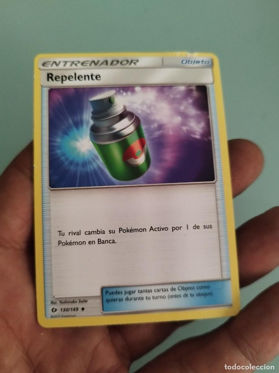 Trading cards: Pokemon Trading Card/Carta. Entrenador-Objeto Repelente (n&uacute;mero 130/149) de la colecci&oacute;n Sol y Luna.