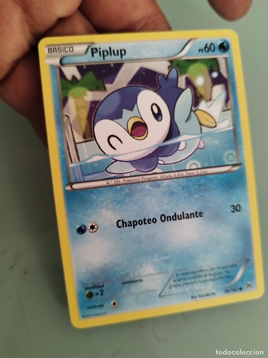 Trading cards: Pokemon Trading Card/Carta. Piplup (n&uacute;mero 36/162) de la expansi&oacute;n XY-Turbo Impulso. 2015.
