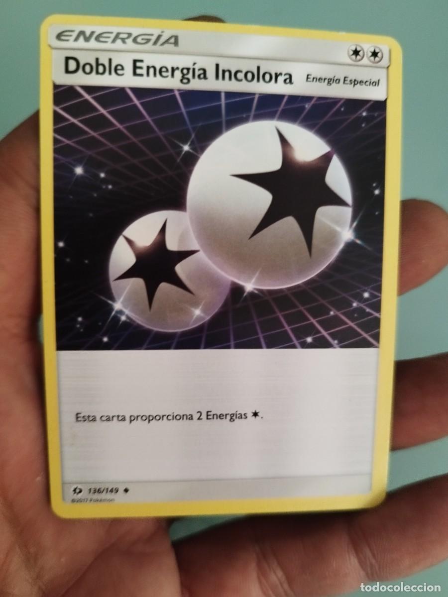 Trading cards: Pokemon Trading Card/Carta. Doble Energ&iacute;a Incolora (n&uacute;mero 136/149) de la expansi&oacute;n Sol y Luna.