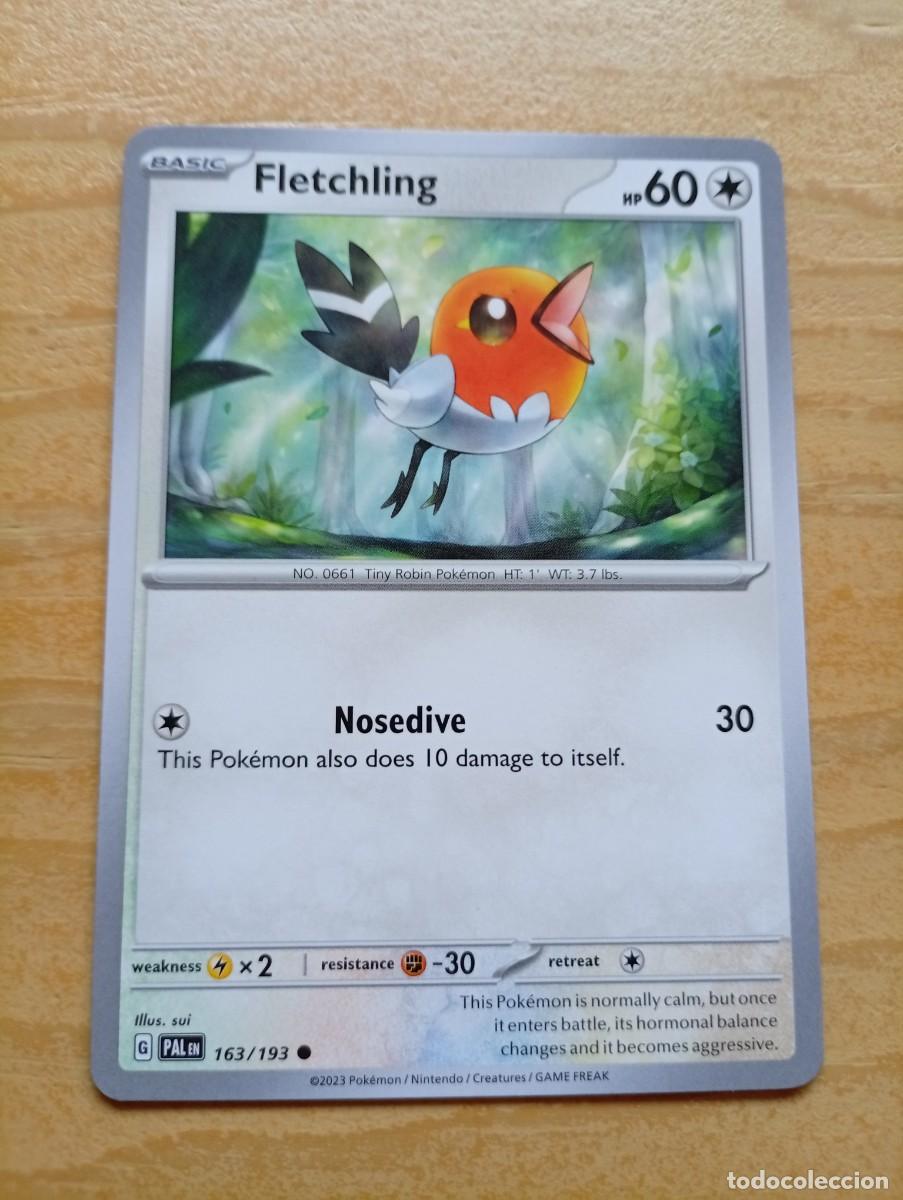 Trading cards: Carta Pok&eacute;mon de Fletchling, edici&oacute;n en ingl&eacute;s. - N&uacute;mero de carta: 163/193. - A&ntilde;o de publicaci&oacute;n: 2