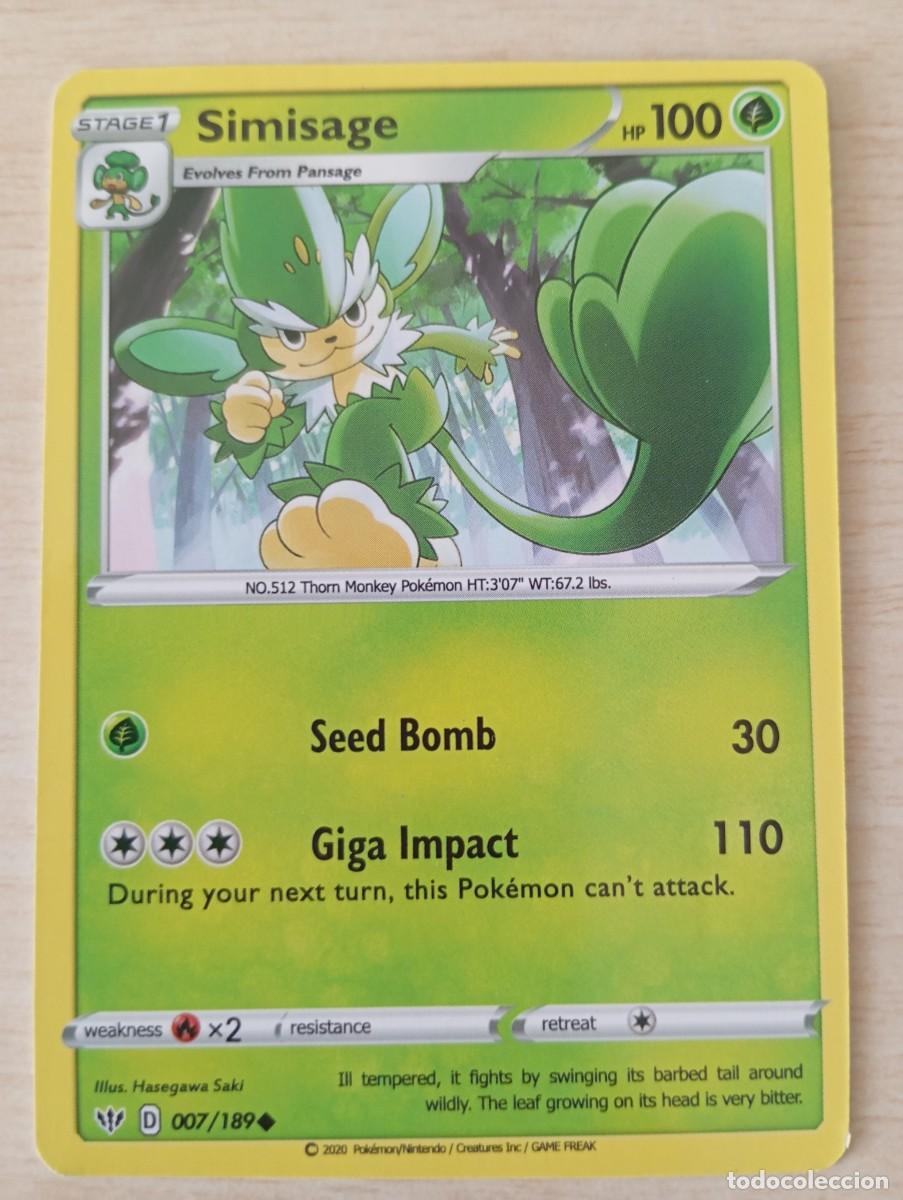 Trading cards: Carta Pok&eacute;mon Simisage proxy