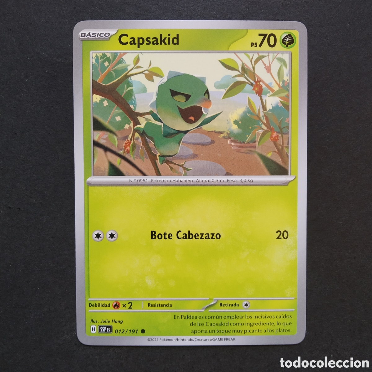Trading cards: CARTA TCG - N&ordm; 012 - CAPSAKID - CHISPAS FULGURANTES - POK&Eacute;MON - EN ESPA&Ntilde;OL