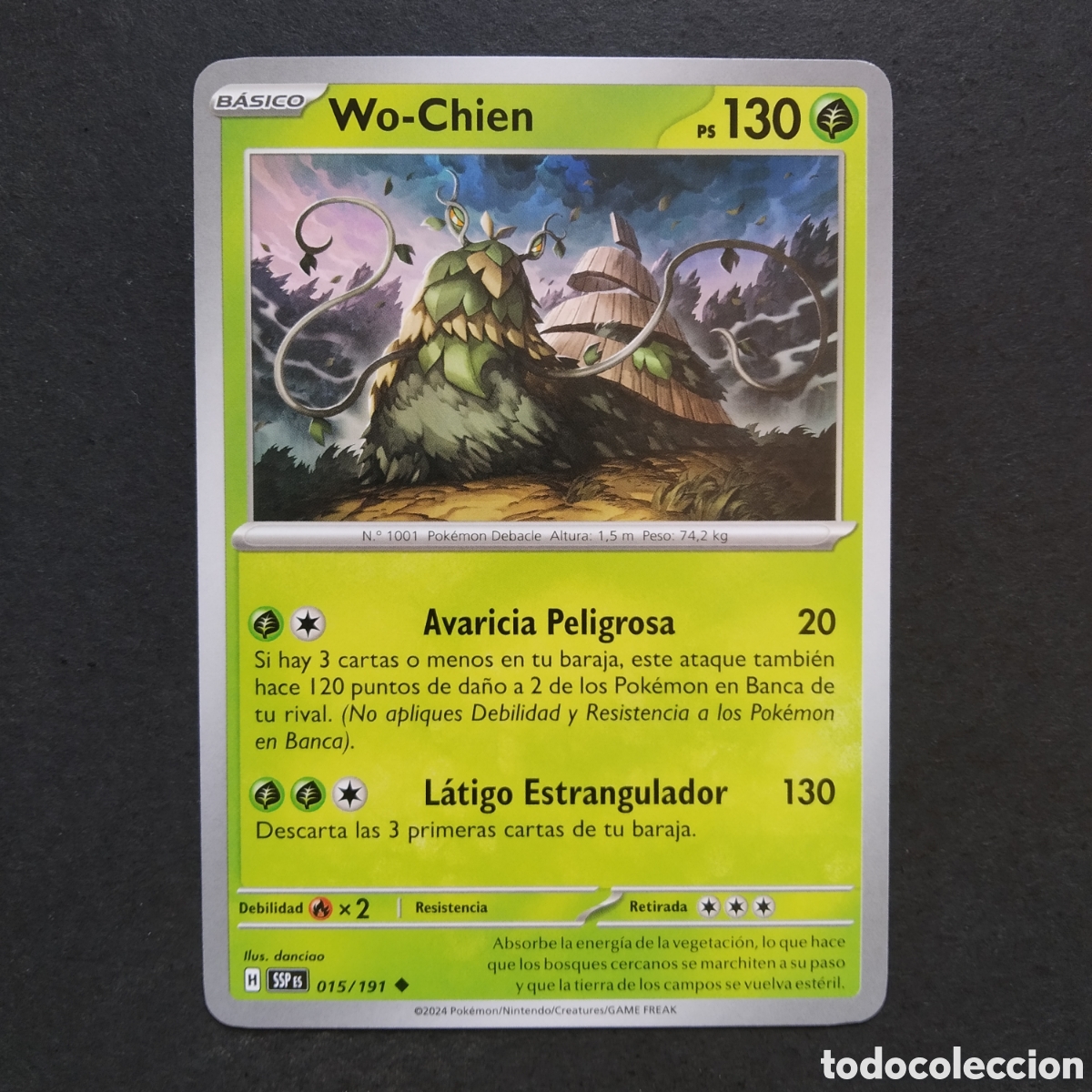 Trading cards: CARTA TCG - N&ordm; 015 - WO-CHIEN - CHISPAS FULGURANTES - POK&Eacute;MON - EN ESPA&Ntilde;OL