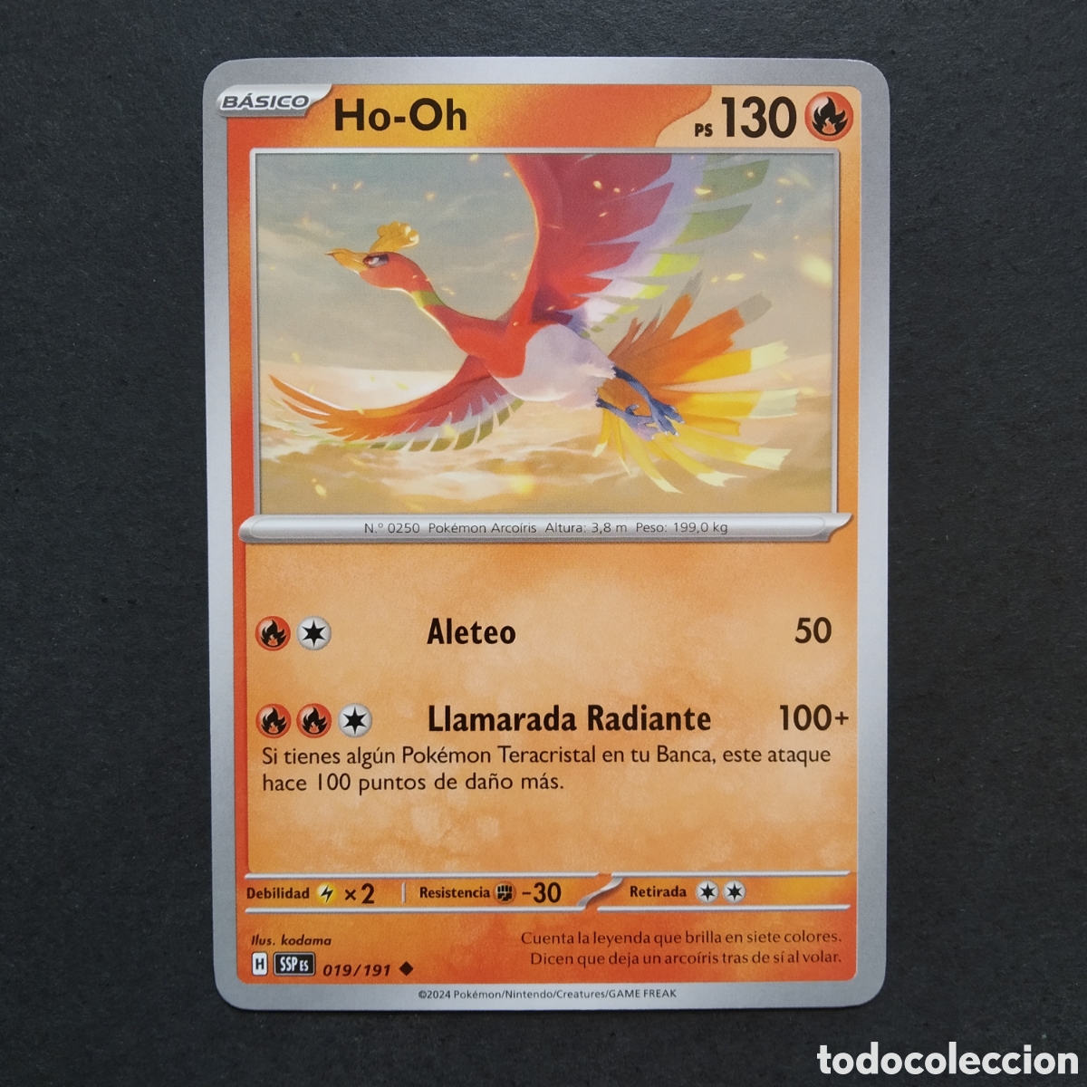 Trading cards: CARTA TCG - N&ordm; 019 - HO-OH - CHISPAS FULGURANTES - POK&Eacute;MON - EN ESPA&Ntilde;OL
