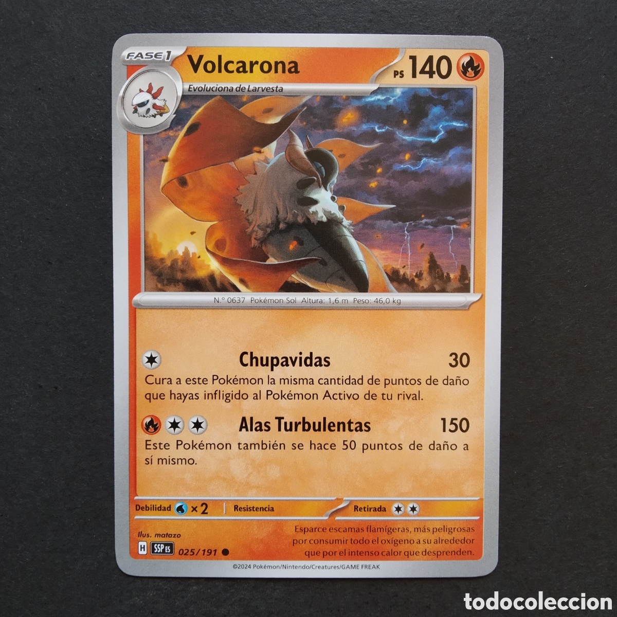 Trading cards: CARTA TCG - N&ordm; 025 - VOLCARONA - CHISPAS FULGURANTES - POK&Eacute;MON - EN ESPA&Ntilde;OL