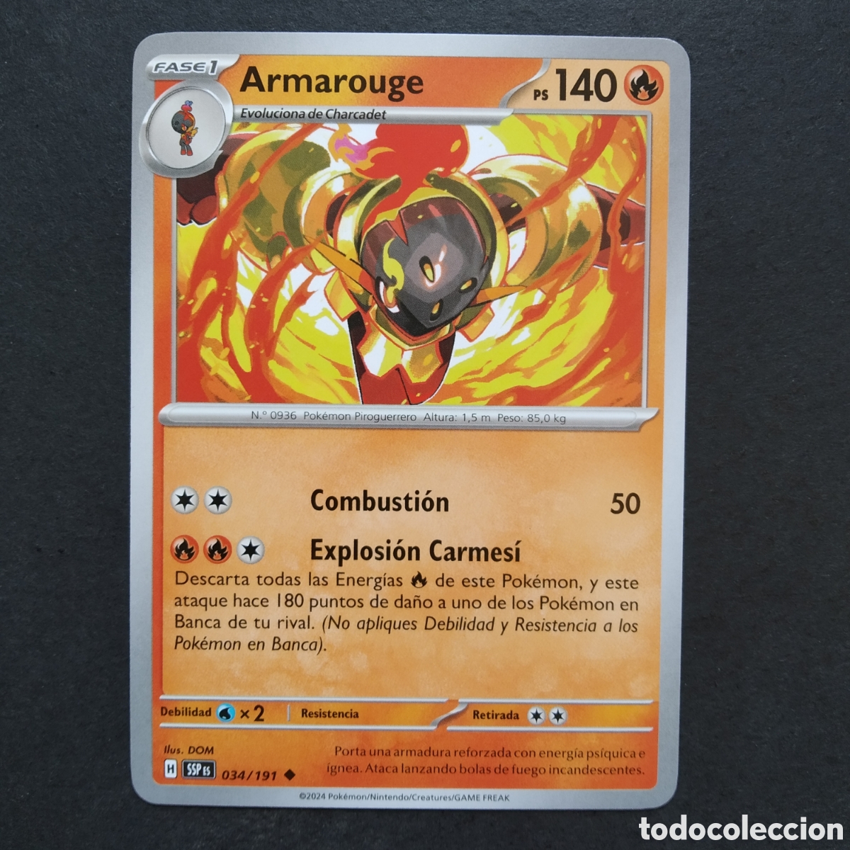 Trading cards: CARTA TCG - N&ordm; 034 - ARMAROUGE - CHISPAS FULGURANTES - POK&Eacute;MON - EN ESPA&Ntilde;OL