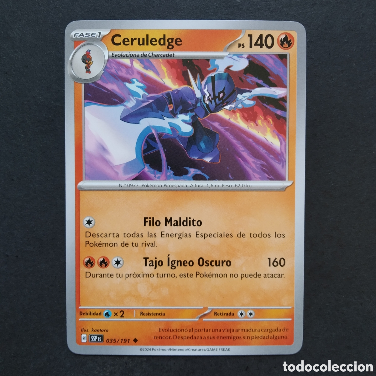 Trading cards: CARTA TCG - N&ordm; 035 - CERULEDGE - CHISPAS FULGURANTES - POK&Eacute;MON - EN ESPA&Ntilde;OL