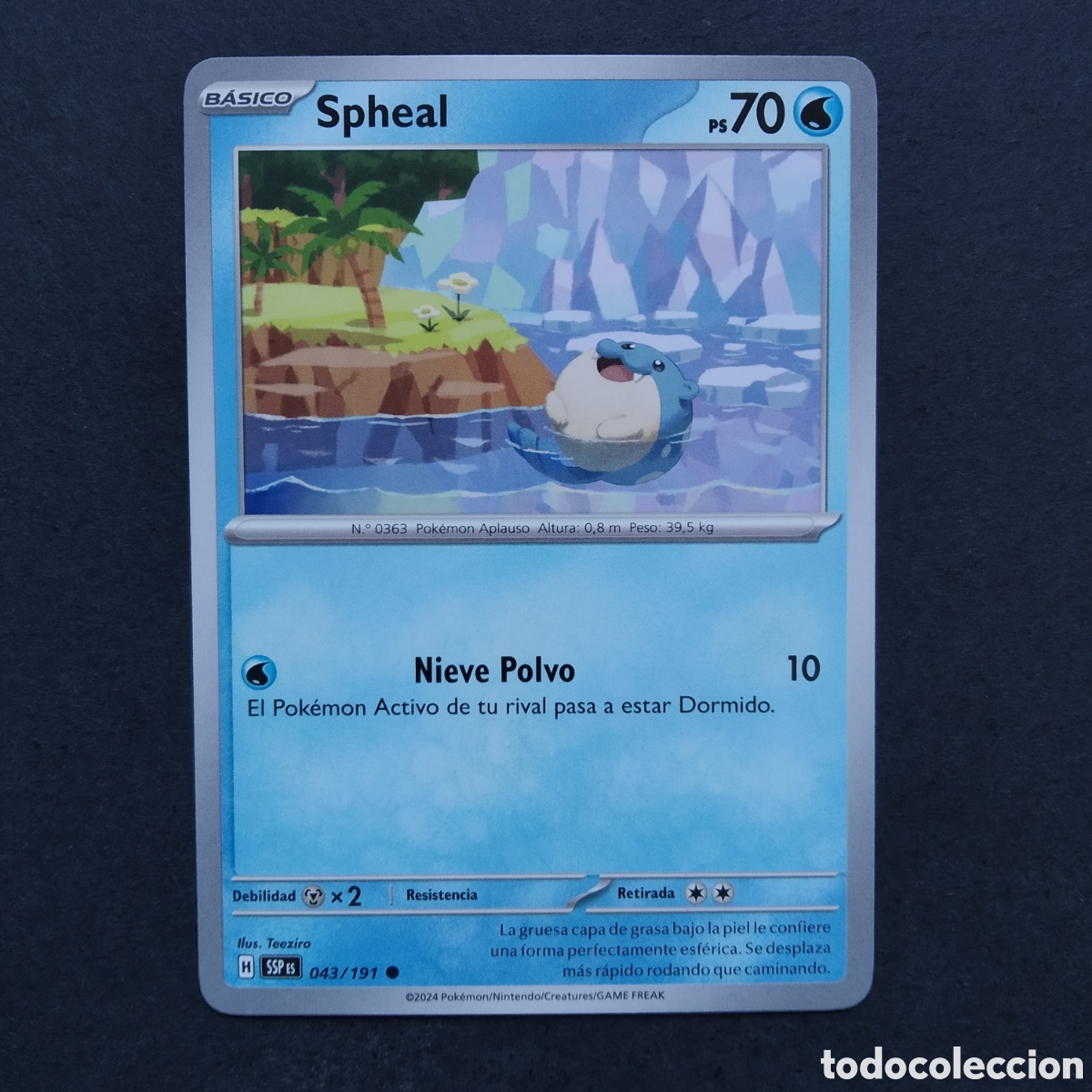 Trading cards: CARTA TCG - N&ordm; 043 - SPHEAL - CHISPAS FULGURANTES - POK&Eacute;MON - EN ESPA&Ntilde;OL