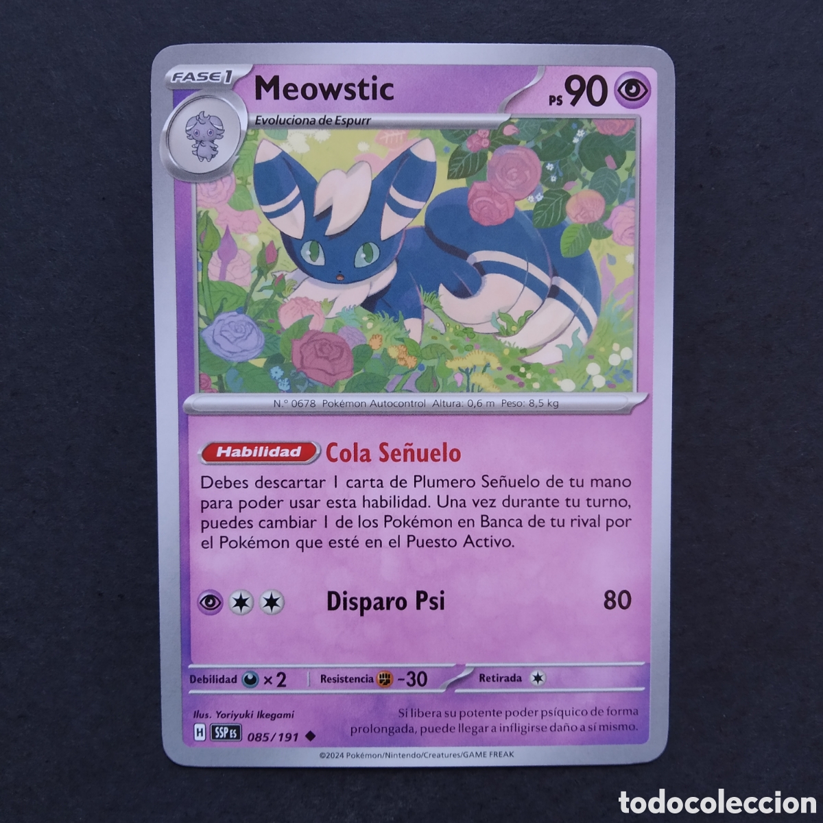 Trading cards: CARTA TCG - N&ordm; 085 - MEOWSTIC - CHISPAS FULGURANTES - POK&Eacute;MON - EN ESPA&Ntilde;OL